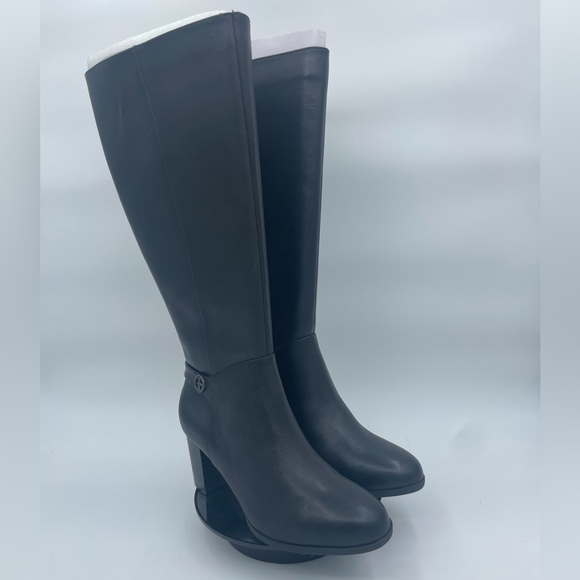 Giani Bernini Adonnys Leather Zipper Memory-Foam Wide-Calf  Black Riding Boots - Picture 12 of 15